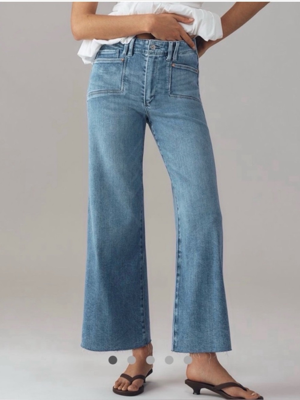 PAIGE Anessa High-Rise Crop Wide-Leg Jeans in BEBOP Size 27